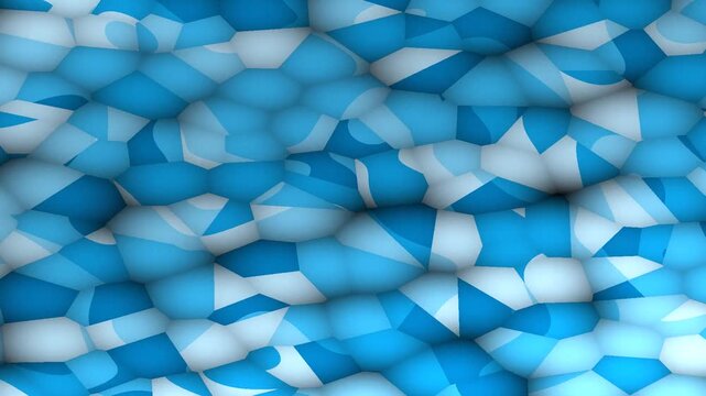 A textured pattern of interlocking blue and white shapes creating a fluid appearance