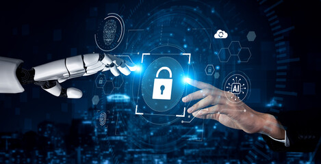 AI monitoring cybersecurity, verifying biometric access, analyzing identity patterns, and securing...