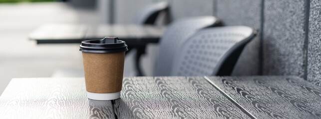 two cups of hot chocolate or coffee on the table in cafe, close up