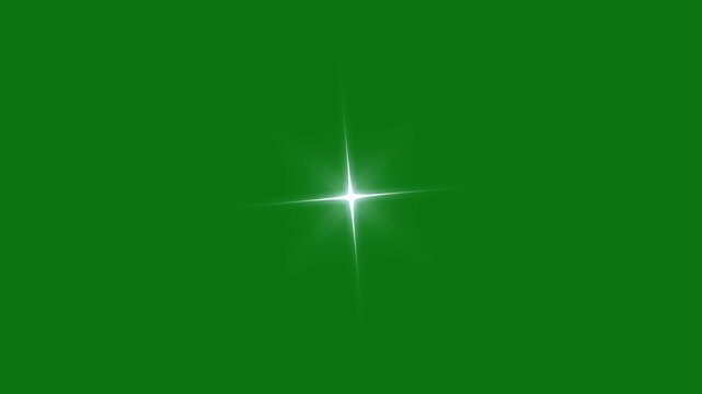 Twinkling stars animation with fast line glitter motion, white cartoon blinking doodle sparkles, flat vector shining twinkle effect, glowing star light on green screen, festive starry overlay video 4k