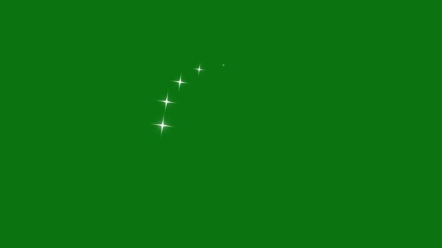 Twinkling stars shine animation on green screen background, white cartoon blinking star, flat vector doodle sparkle effect, 2d shining twinkle animation, starry sky festive overlay 4k
