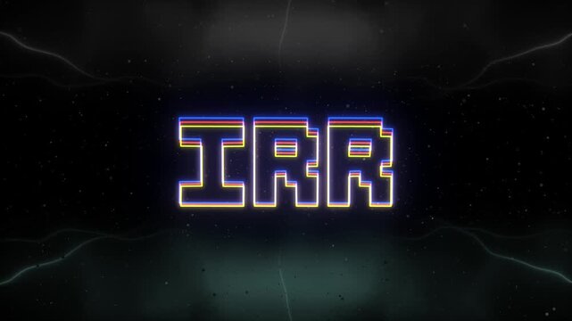 IRR Neon text with retro background