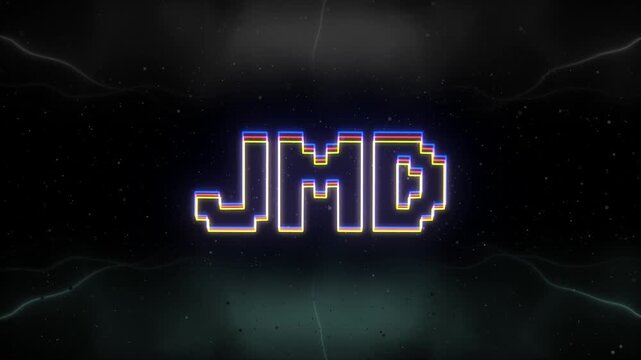 JMD Neon text with retro background
