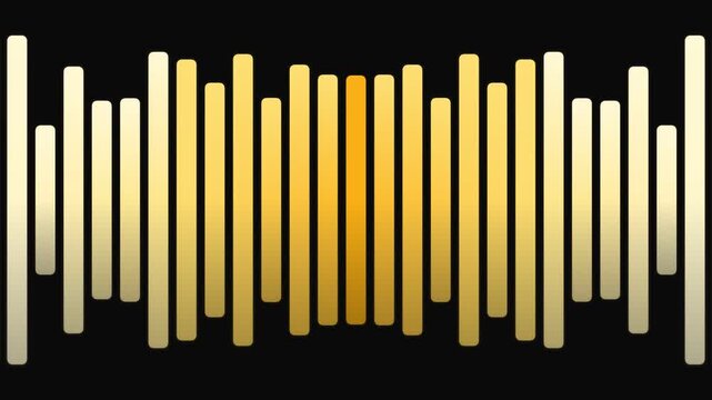 Abstract Golden Bars Equalizer on Black Background Loop.