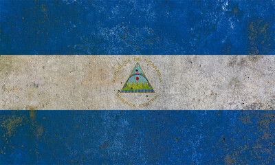 Nicaragua flag mural style illustration