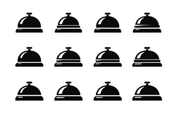 Bell simple solid geometric icon metaphor pictogram style generation vector flat image