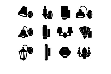 Icon wall image solid interior lamp simple ambient vector vertical generation tool