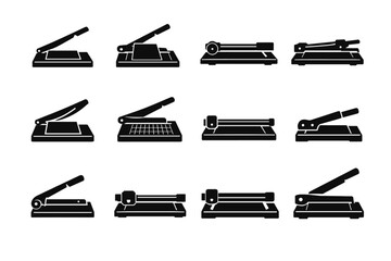 Generation vector shape cutter stationery office tool icon simple image clean flat