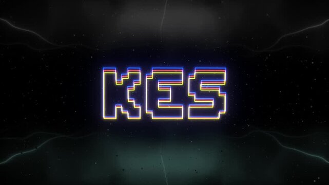 KES Neon text with retro background