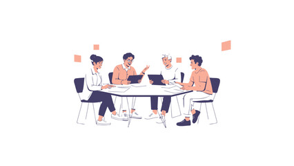 Business People Meeting Discussion at Office Desk