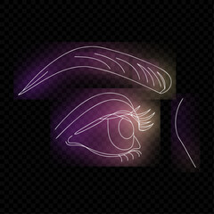 Simple Neon Eye Drawing