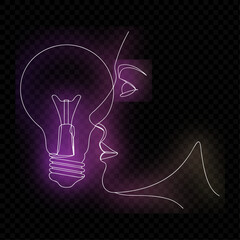 Simple face and light bulb