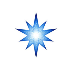 Obraz premium Sparkling blue star with light burst
