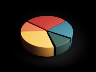 Fototapeta premium pie chart isolated on a transparent background ar 43