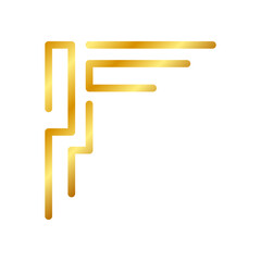 Obraz premium gold art line corner