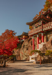 Naklejka premium Autumn at Saseongam Temple in Gurye, South Korea