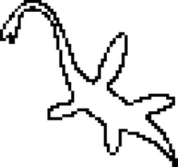 Fototapeta premium Dinosaur 8-bit pixel icon. Vector illustration.