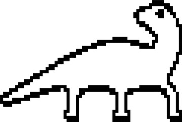 Fototapeta premium Dinosaur 8-bit pixel icon. Vector illustration.
