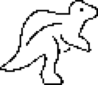 Dinosaur 8-bit pixel icon. Vector illustration.