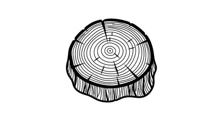 Detailed cross-section of a tree trunk revealing growth rings. © Rizky