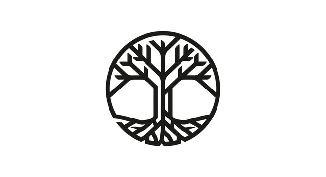 Stylized tree of life icon representing nature and growth.