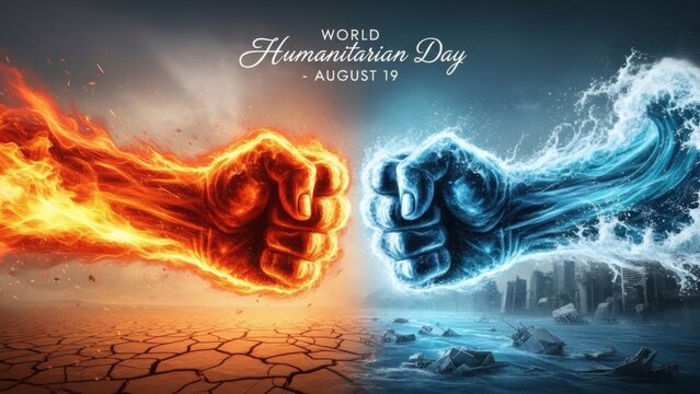 Fists Representing Fire and Water Elements.