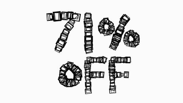 Black 71 Percent Off Animation On White Background For Sale And Business Concept
