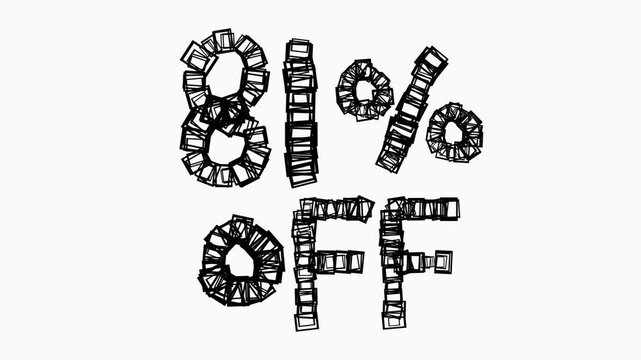 Black 81 Percent Off Animation On White Background For Sale And Business Concept
