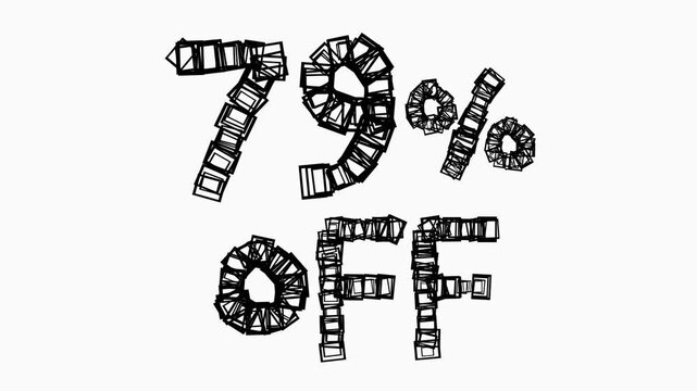 Black 79 Percent Off Animation On White Background For Sale And Business Concept
