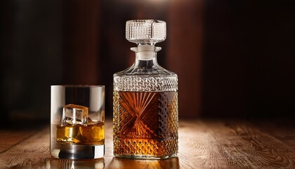 Whiskey Bottle And Glass
