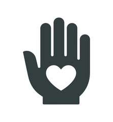 Obraz premium A graphic illustration of a hand with a heart in the palm