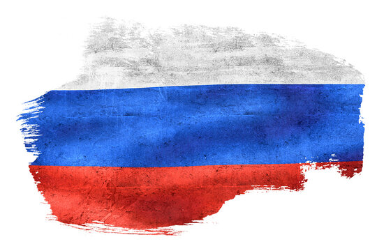 Russia national flag brushstroke with grunge texture