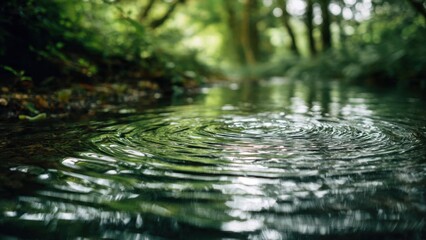 Fototapeta premium Water Ripples in Forest Stream