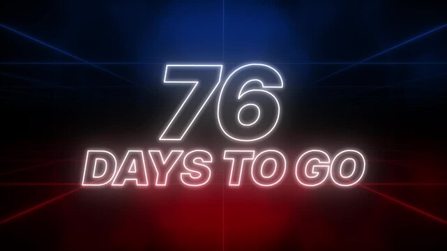 76 Days to Go Text Retro Style