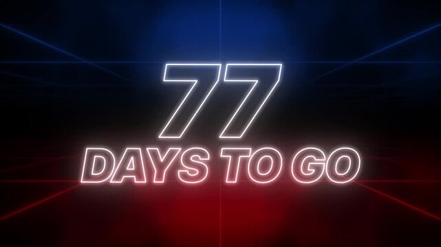 77 Days to Go Text Retro Style