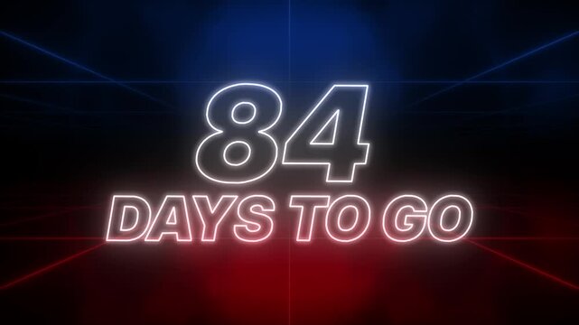 84 Days to Go Text Retro Style
