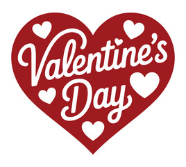 Valentines Day Red Heart with White Text