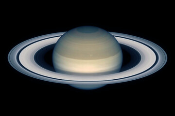Planet Saturn on a dark background. Elements of this image furnished by NASA © Artsiom P
