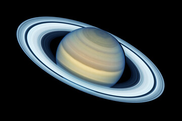 Planet Saturn on a dark background. Elements of this image furnished by NASA © Artsiom P
