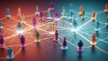 Network of People Connected by Lines.