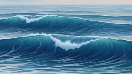 Ocean Waves Crashing Against the Shore.