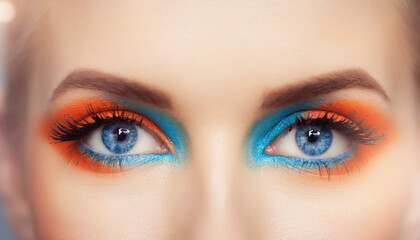 vibrant orange and blue eyes