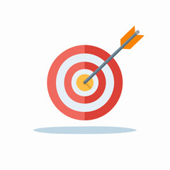 Arrow Hit Target Center Conceptual of Goal Achievement, Accurate Strategy, or Business Aiming for Success