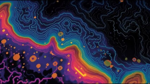 Vibrant abstract heatmap with colorful swirling patterns