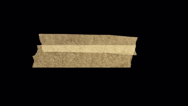 Two narrow long translucent masking tape strips. Stop-motion application and sticking over screen, alpha channel for overlays.