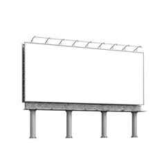 Obraz premium A modern bench with curved backrest and four supporting posts in an outdoor setting isolated on transparent background