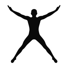 Silhouette of Person Jumping with Arms and Legs Spread Success and Freedom