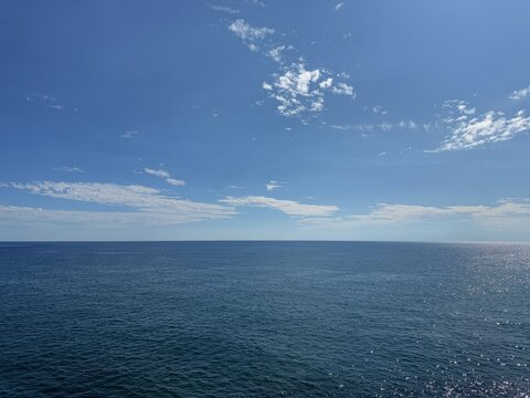Blue sea and clear sky at summer.