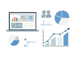Fototapeta premium Business Analytics Dashboard with Charts and Data Visualization Illustration