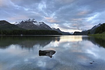 Morning Atmosphere Lake Sils Behind